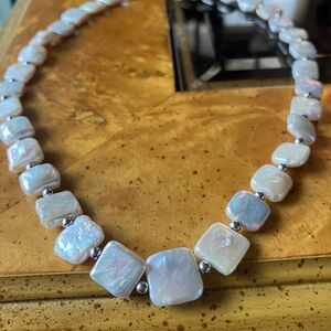 Natural Baroque Pearl Sterling Silver Necklace